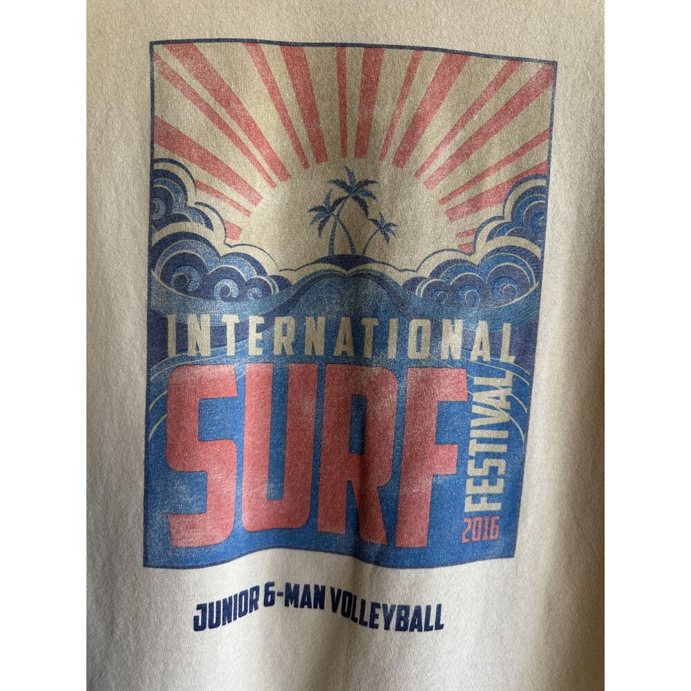 International Surf Festival 2016 Gildan Ultra Cotton T-Shirt Adult Small Beige